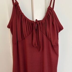 Olivia Rae Maroon Ribbed Dress